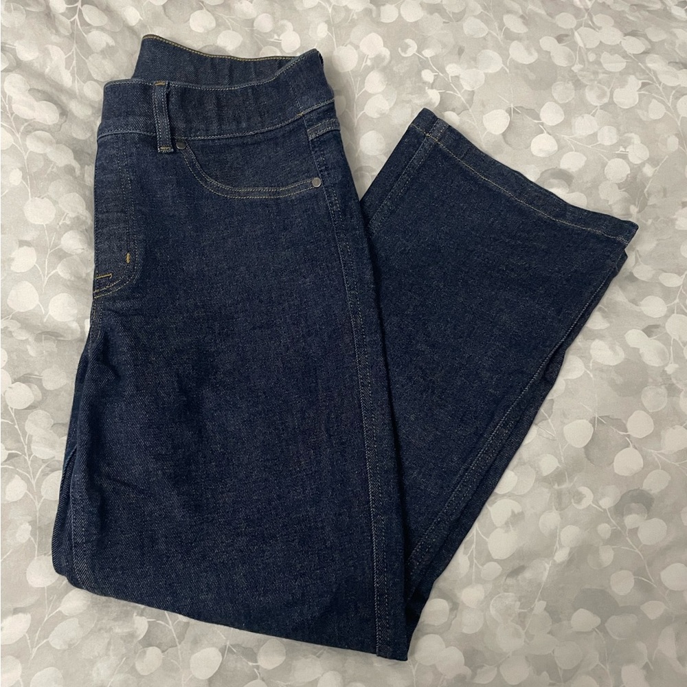 SPANX Women's Dark Blue Flare Jeans - Picture 5 of 7